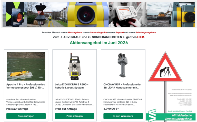 Bild von der Startseite Onlineshop der Aurich & Hallbauer GmbH mit Angeboten für Juni 2026 Juni_2026