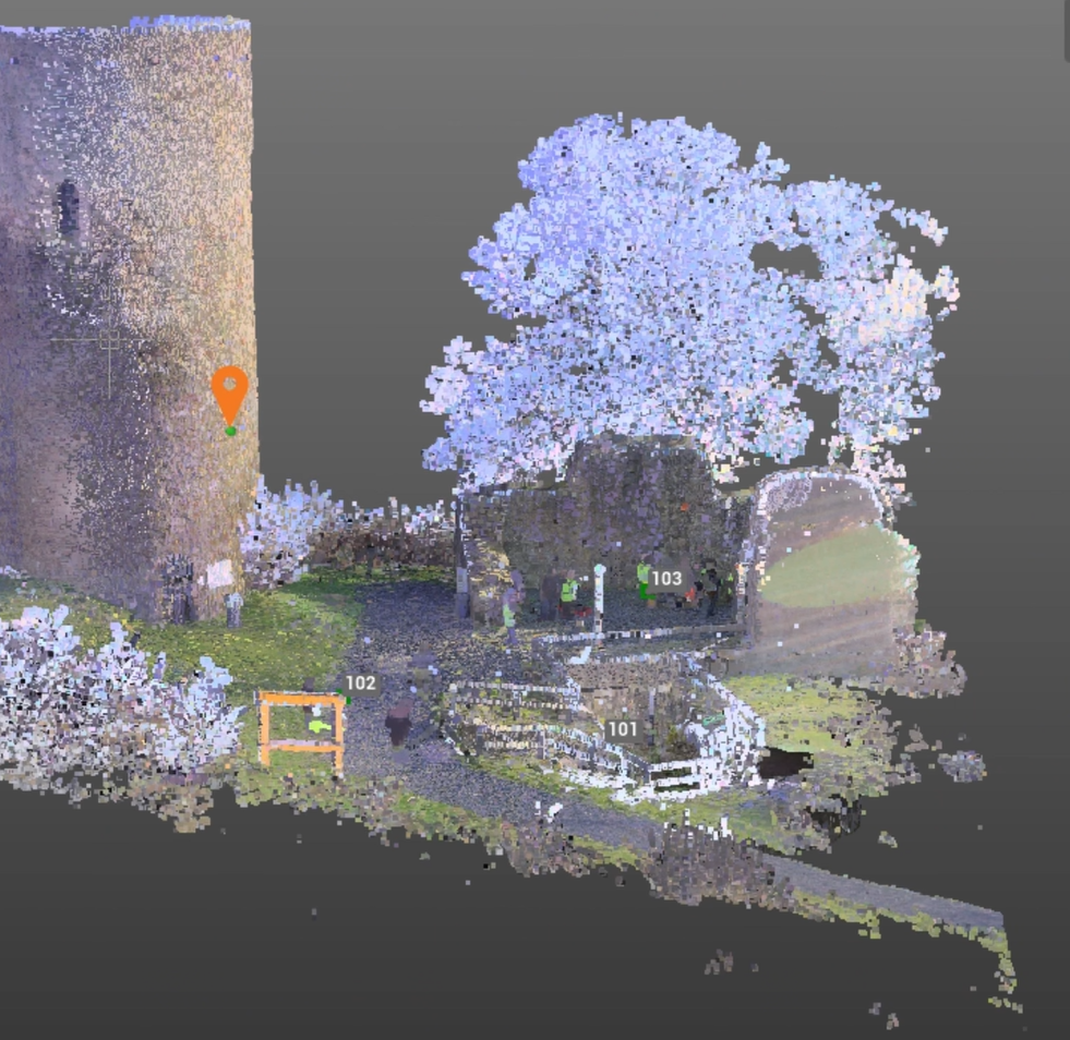 Aufmaß in der Vermessung: Punktwolke, erzeugt mit einem Laserscanner
