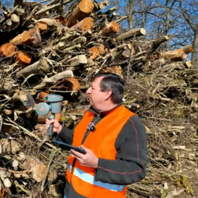 Holzpolter mit SLAM-Scanner aufmessen